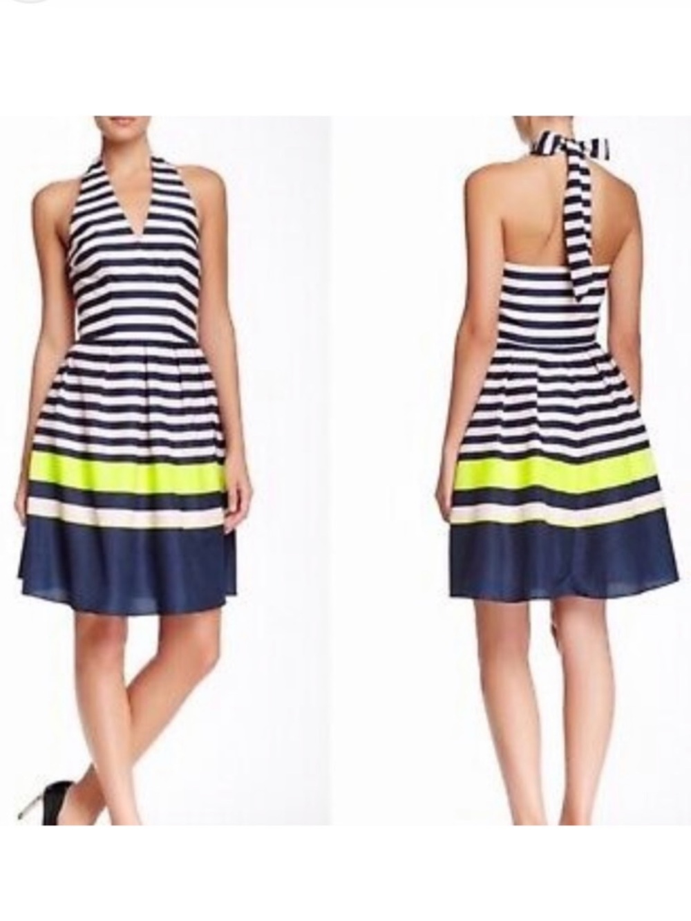 Ted Baker Sarera candy Stripe Halter Dress US 6/8